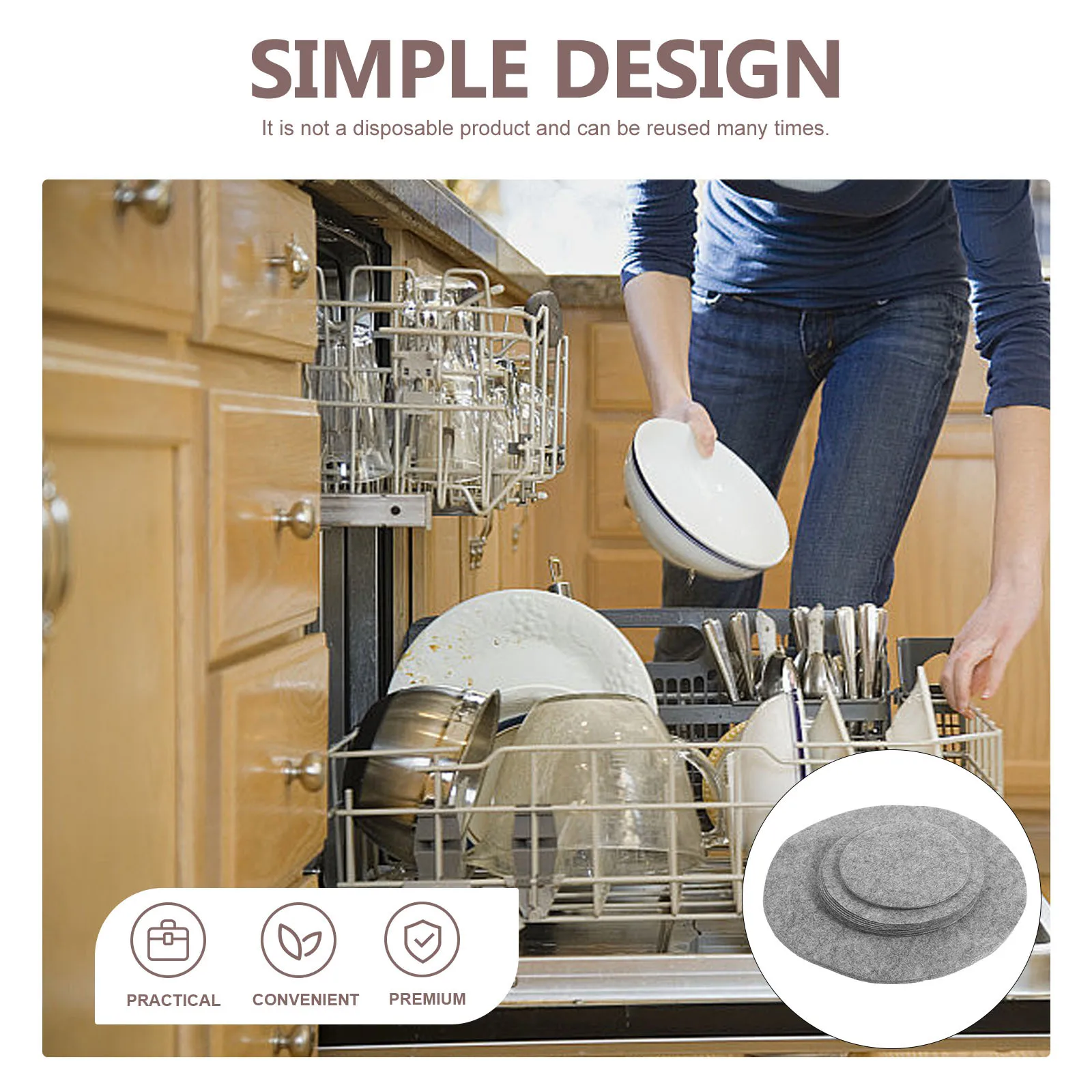 

24Pcs Felt Plate Separator Pads Pot Pan Protectors Dish Storage Protectors Reusable Kitchen Pan Divider Plate Divider Kitchen