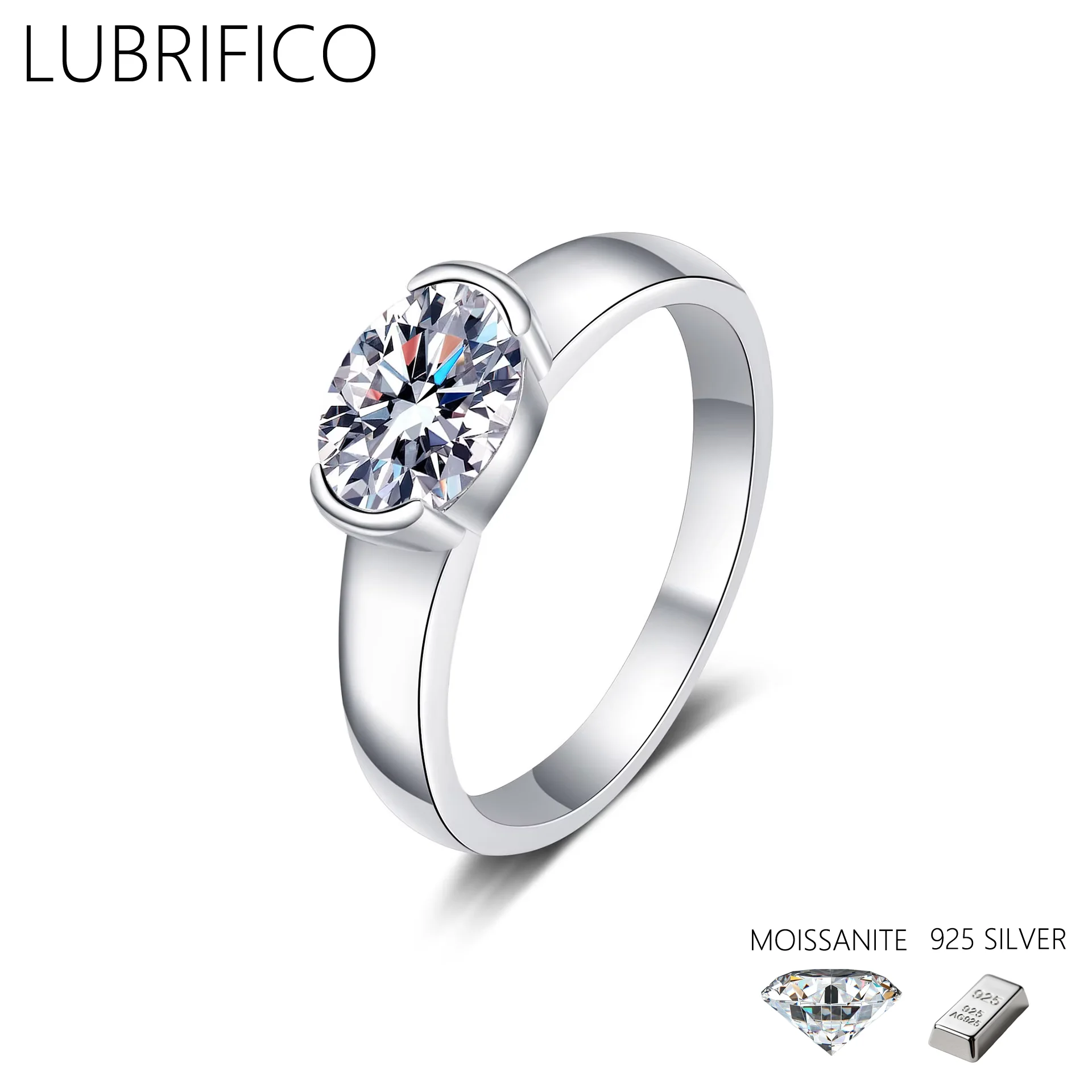 

1.5 Ct D Color Moissanite Oval Ring 925 Sterling Silver Lab Diamond Eternity Band Engagement Wedding Rings For Women