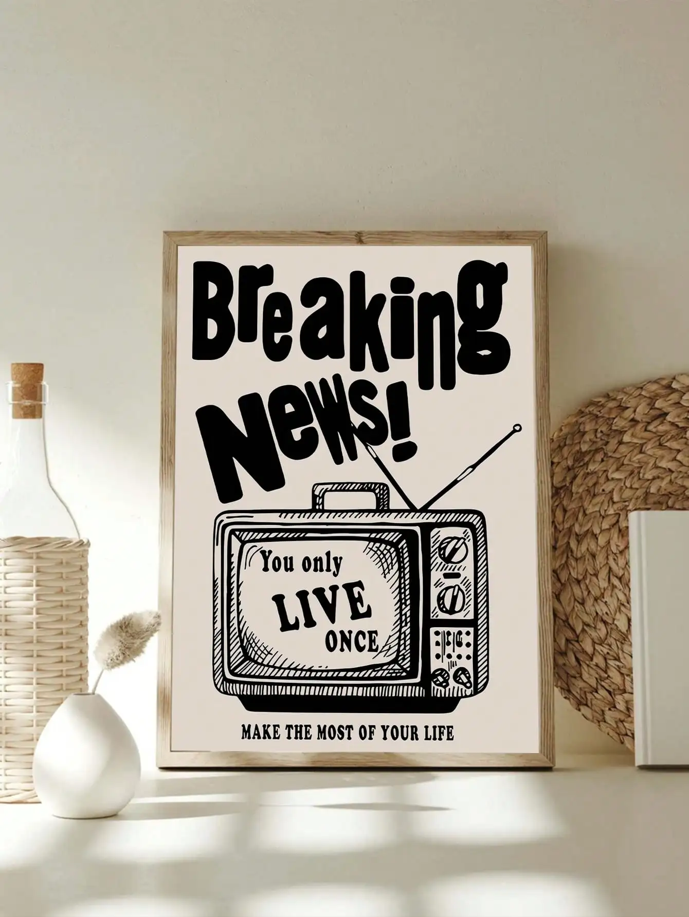 Breaking News TV Posters And Prints, Retro Trendy Wall Art Canvas, Decor Wall Art Wall Decor,, Room Decoration, No Frame