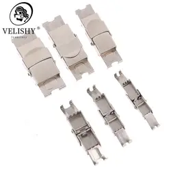 10pcs Stainless Steel Clasp Crimp Jaw Hook Watch Band Clasp for Leather Silicone Bracelet Jewelry Making DIY Connect Lace Buckle