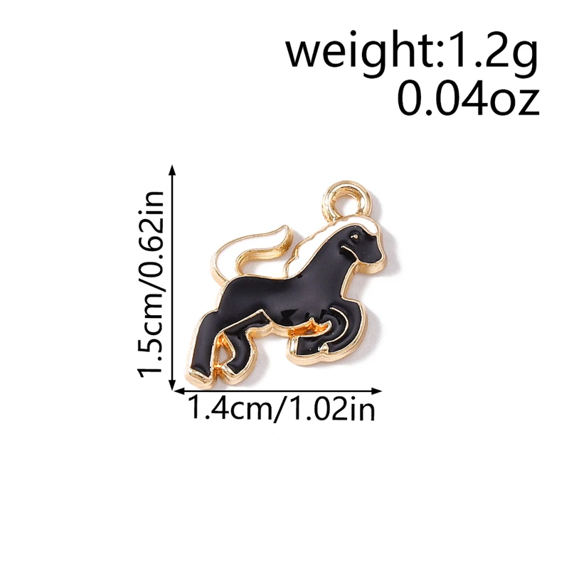 20 Stück Cartoon-Tier-Anhänger, Emaille-Eulen- und Pferde-Anhänger für die Herstellung von Ohrringen, Halsketten, Armbändern, DIY-Bastelarbeiten, Schmuckzubehör – Detail 8