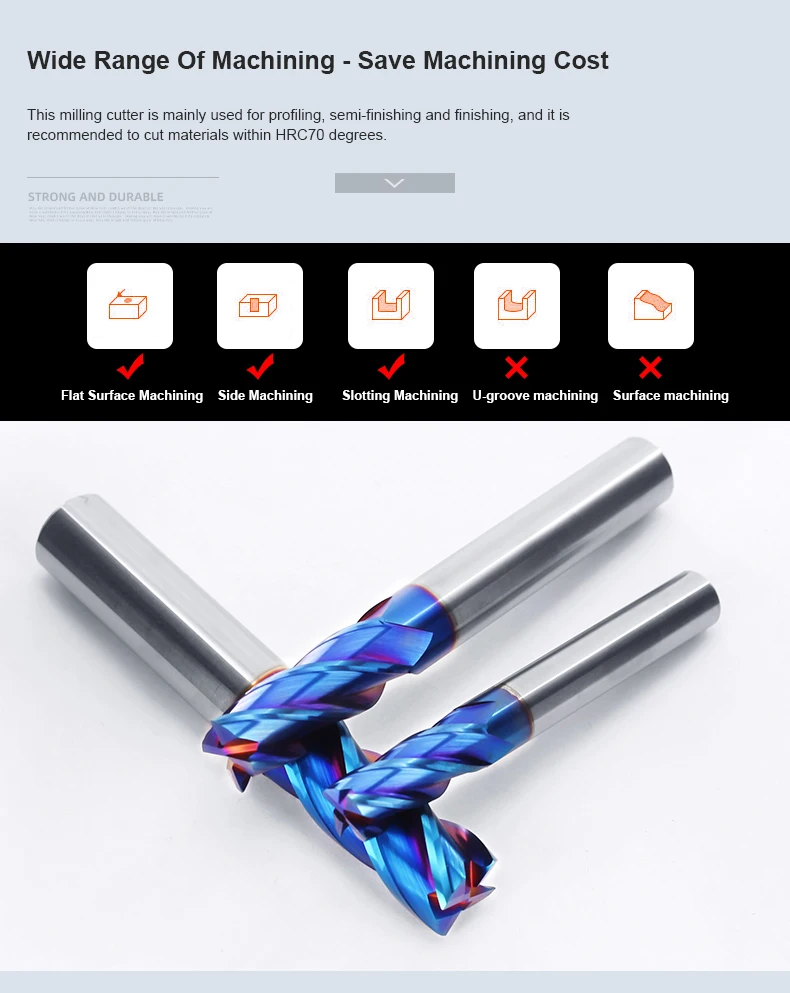 Fräsen Cutter Legierung Beschichtung Wolfram Stahl Werkzeug Cnc Bearbeitungs Hrc70 Schaftfräser FLASH-SHAZAM Top Fräsen Cutter Kit Fräsen Maschine Werkzeuge – Detail 6