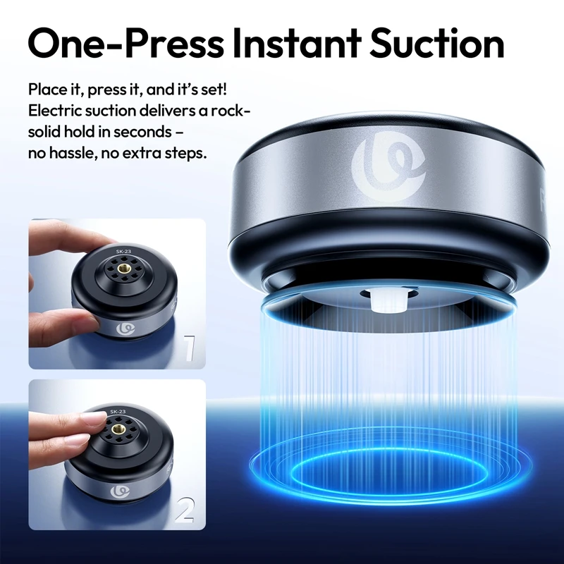 Ulanzi SK-23 soporte magnético para teléfono con ventosa automática eléctrica soporte multifuncional soporte para coche con succión al vacío antivibración
