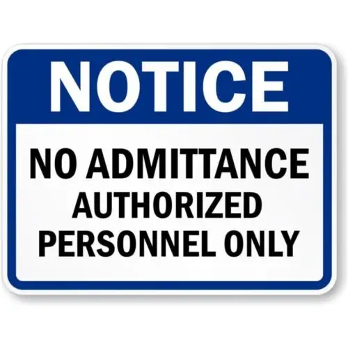 Authorized Personnel Only Aluminum Weatherproof Sign p941 sign
