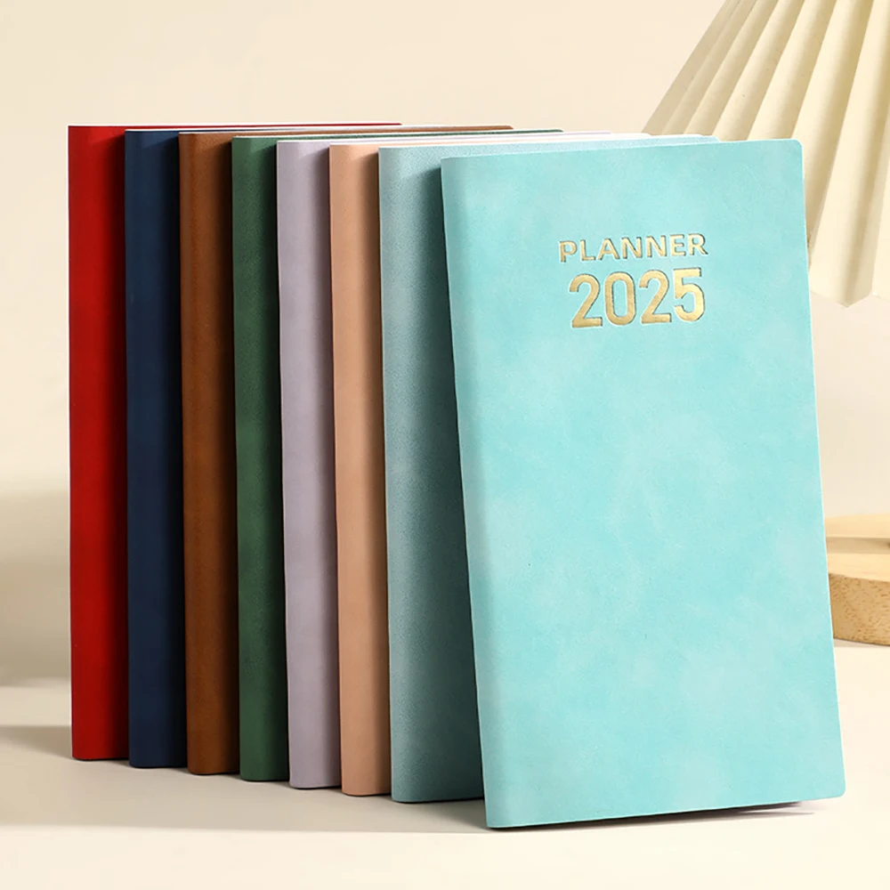 2025 A6 Agenda Libro Diario portatile Planner settimanale Notebook Lista delle cose da fare Blocco note inglese con calendario Forniture per ufficio