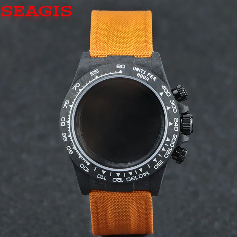 SEAGIS 38.0mm carbon fiber case VK63 movement popular nylon cowhide strap fastener