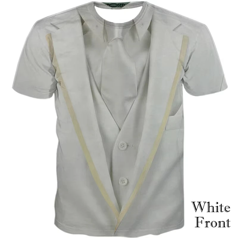 2026 Neues 3D-Druck Fake-Anzug T-Shirt für Herren, Damen und Kinder – Lustiges Blazer-, Westen- und Krawatten-Design, kurzärmeliges Grafik-T-Shirt, Party-Kostüm, lässige Oberteile – Detail 5