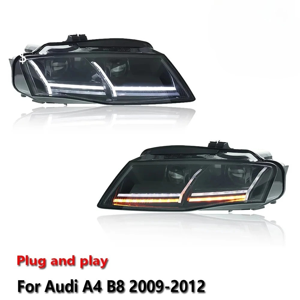 

Car LED Headlight Assemblies For Audi A4 B8 2009-2012 Fog DRL Brake Turn Signal Lamp Plug And Play