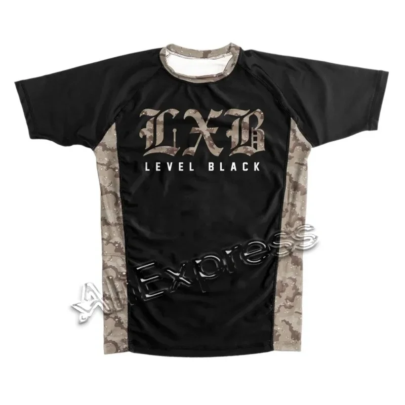 Sommer Schwarzer Rash Guard Schnelltrocknendes Gym-T-Shirt Schwarzes Jersey-T-Shirt Ranked V2 Nivel Negro Rash Guard Top für Erwachsene/Kinder – Detail 18