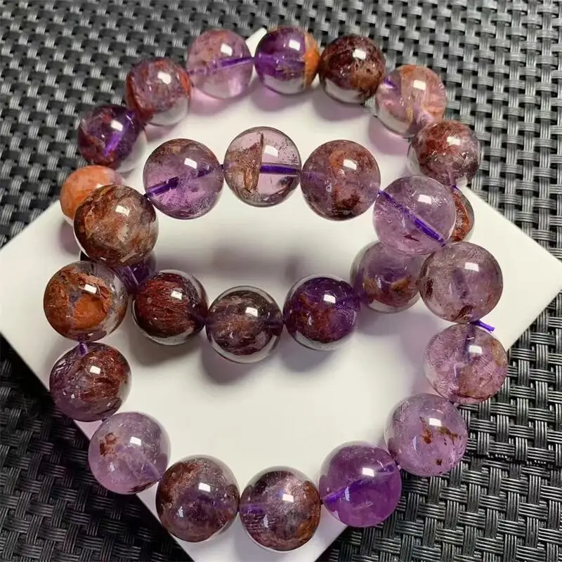 16mm Natural Purple Graden Quartz Bracelet Accessories Luxury Healing Jewelry Quartz Crystal Stone Bangle 1pcs