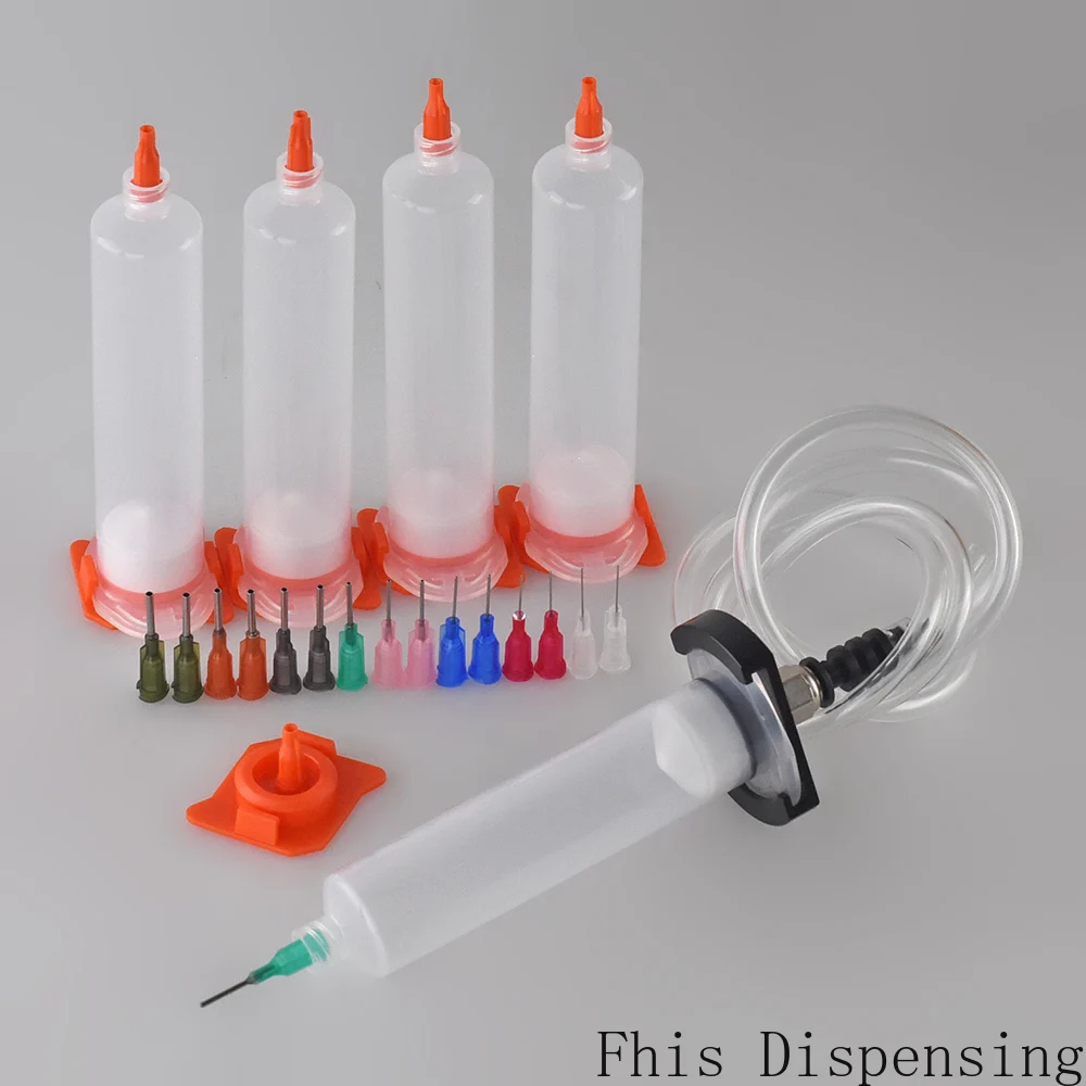 30cc/55cc Aluminum Adapter Liquid Dispenser Solder Paste Adhesive Glue Syringe and Dispensing Needle Tip