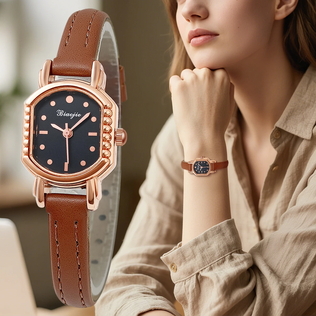 

Fashion Exquisite Temperament PU Leather Quartz Watches for Women