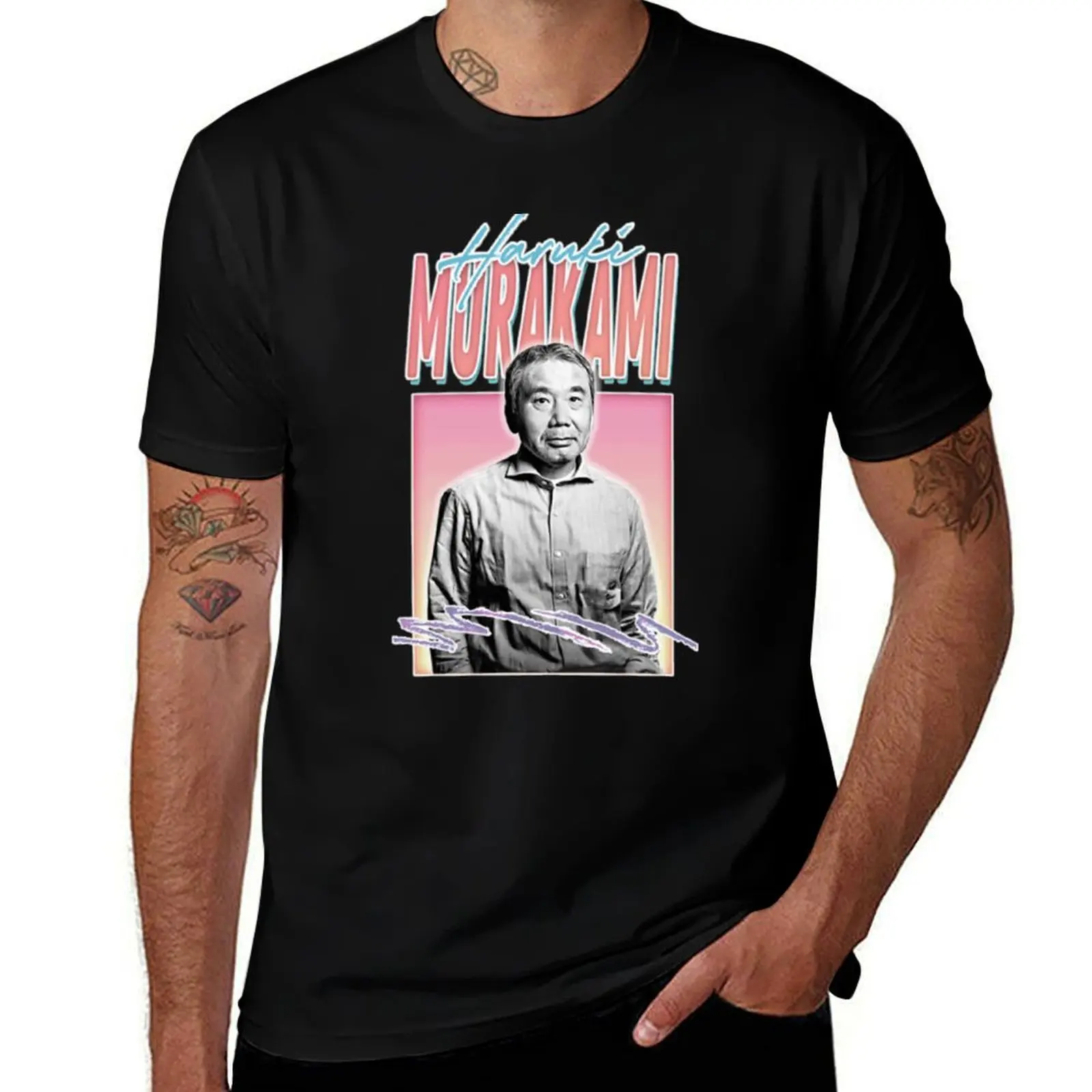 

Haruki Murakami Aesthetic Fan Art Design T-Shirt funny shirt cotton basketball graphic tees customizeds shirts men