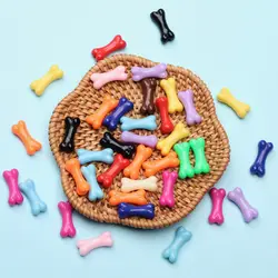 20Pcs 8.6*20mm Acrylic Colorful Bones Beads For Jewelry Making DIY Pendant Keychain Fashion Handmade Materials Wholesale