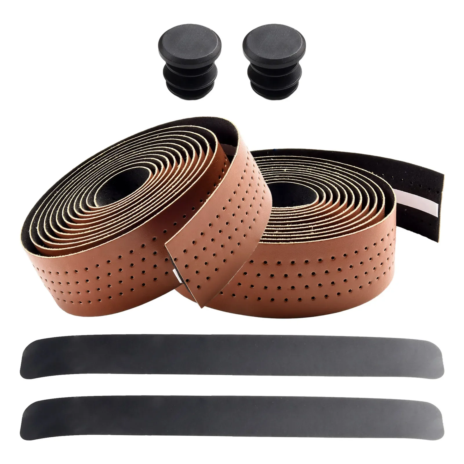 Lightweight handlebar tape with sweat absorption Perforated fabric pattern sweat absorbing and improved shock absorption