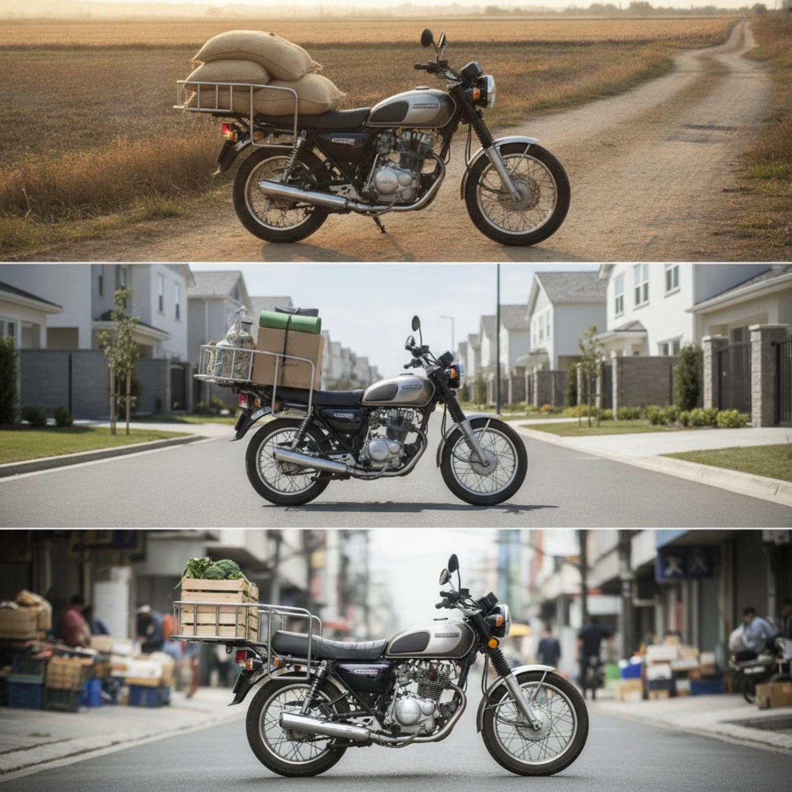 Motorcycle Rear Cargo Rack Adjustable Motorcycle Carrier with Side Platforms Rear Cargo Rack Cylindrical Metal for Motorcyclists