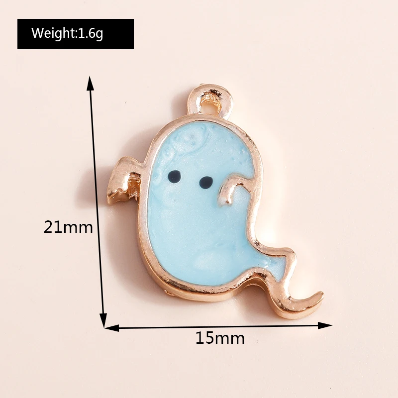 20 Stück niedliche, gemischte Emaille-Halloween-Kürbis-Schloss-Anhänger zum Basteln von DIY-Ohrringen, Halsketten, Armbändern und Schmuckzubehör – Detail 13