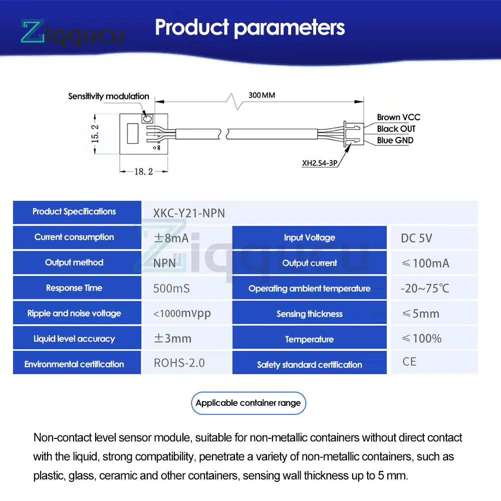 DC5V 12V 24V XKC Y25 Water Level Sensor  Non Contact Liquid Level Sensor Liquid Detection Switch Controller Water Level Detector