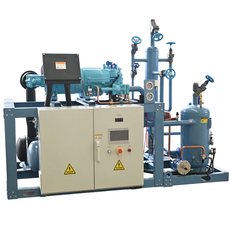 Lucky Star 40HP Refrigeration Heat Exchange Parts Air Condensers Cooler Cold Storage Freezer Screw Compressor Condensing Units
