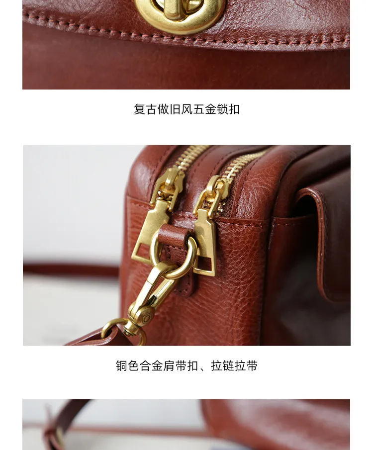 Modische Joker Vintage-Umhängetasche aus Rindsleder für Damen, Outdoor, Alltag, Reisen, Luxus, echtes Leder, kleine Crossbody-Tasche – Detail 6