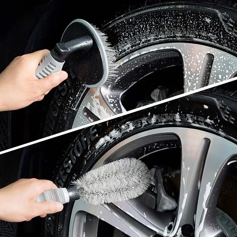 Car Wheel Brush Tire Cleaning Tools Rim Scrubber Cleaner Auto Detailing Brush Washing Tool for Truck Motorcycle Bicycle Home