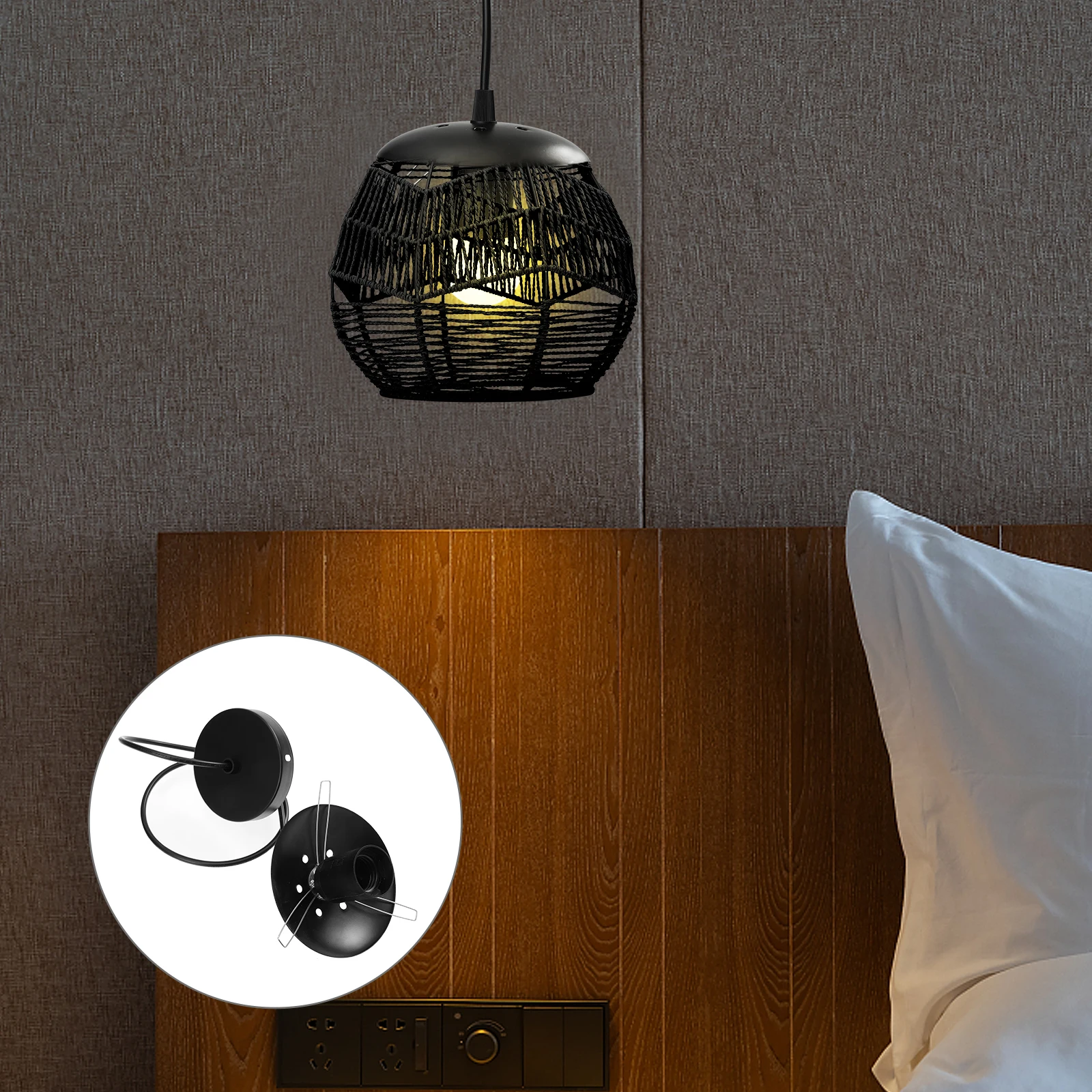 

Pvc Hanging Socket E27 Screw Lamp Holder Vent Hole Light Accessory Shade Ch Decorative Practical Dining Room Office