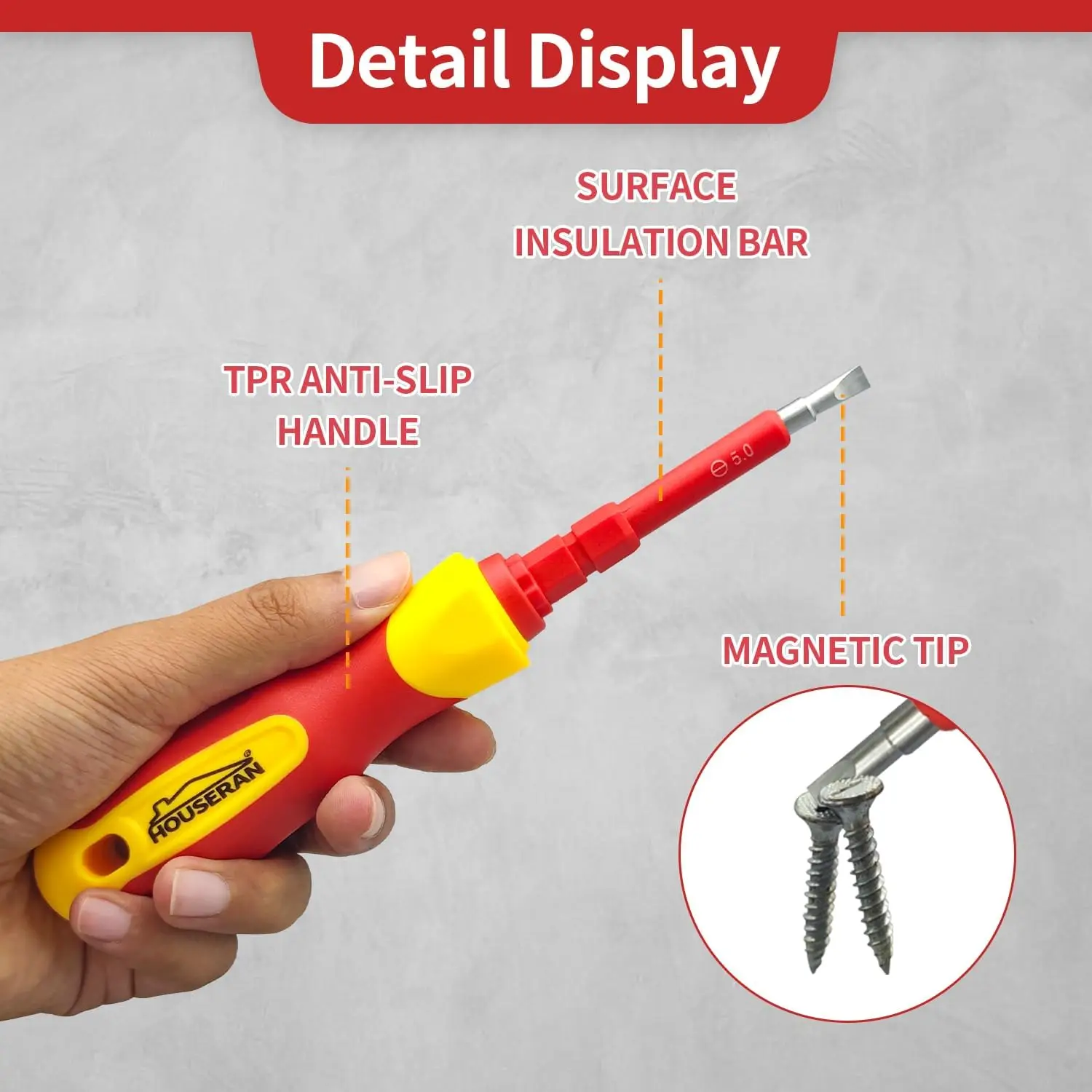 Insulated Screwdriver, 26 Pcs Screwdriver Set, Magnetic Tip Electrician Tools Kit with Case, 1000V, Screw Driver with Interchangeable Blades, Electrical Screwdriver for Men Household Repair