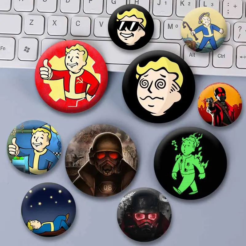 Pop Game Role Enamel Brooch Funny Cartoon Figure Lapel Pins Handmade Round Badge Backpack Clothing Jewelry Accessories Toys Gift