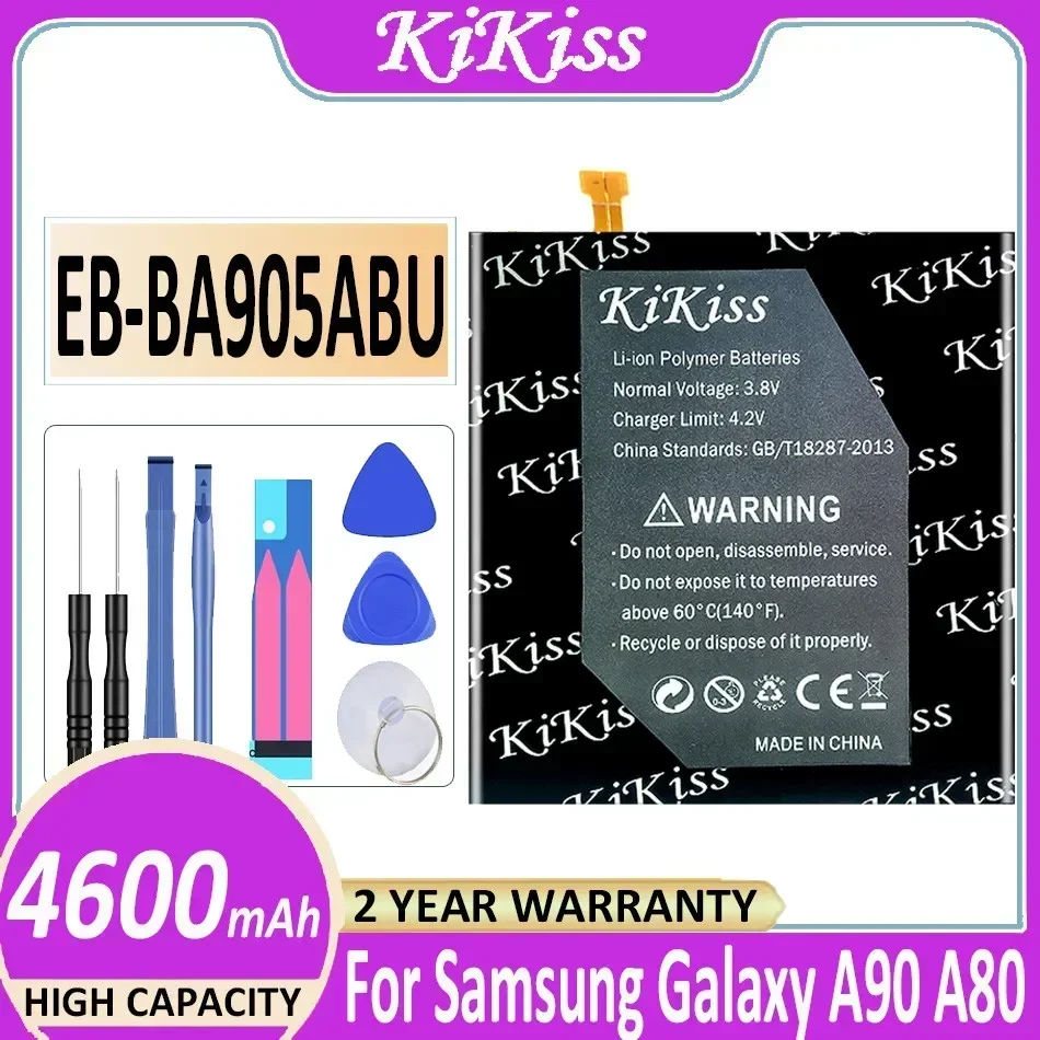 KiKiss EB-BA905ABU 4600mAh Battery For Samsung Galaxy A90 A80 SM-A905F SM-A8050 SM-A805F SM-A805F/DS Batteries Powerful Battery