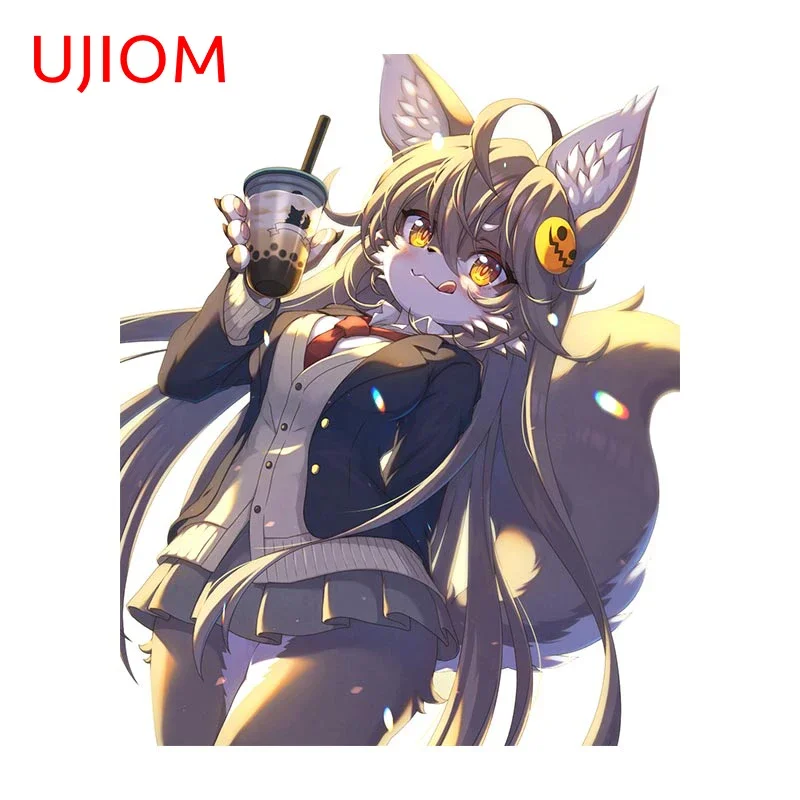 UJIOM for Furry Cat Ear Student Girl Wall Stickers Bedroom Waterproof Decals Living Room Trunk Wardrobe Bathroom Home Stickers