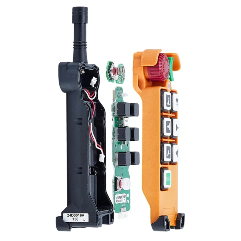 Telecontrol Telecrane كريستال نوع 6 قناة مزدوجة السرعة زر رافعة راديو لاسلكي للتحكم عن بعد F24-6D وحدة تحكم الارسال