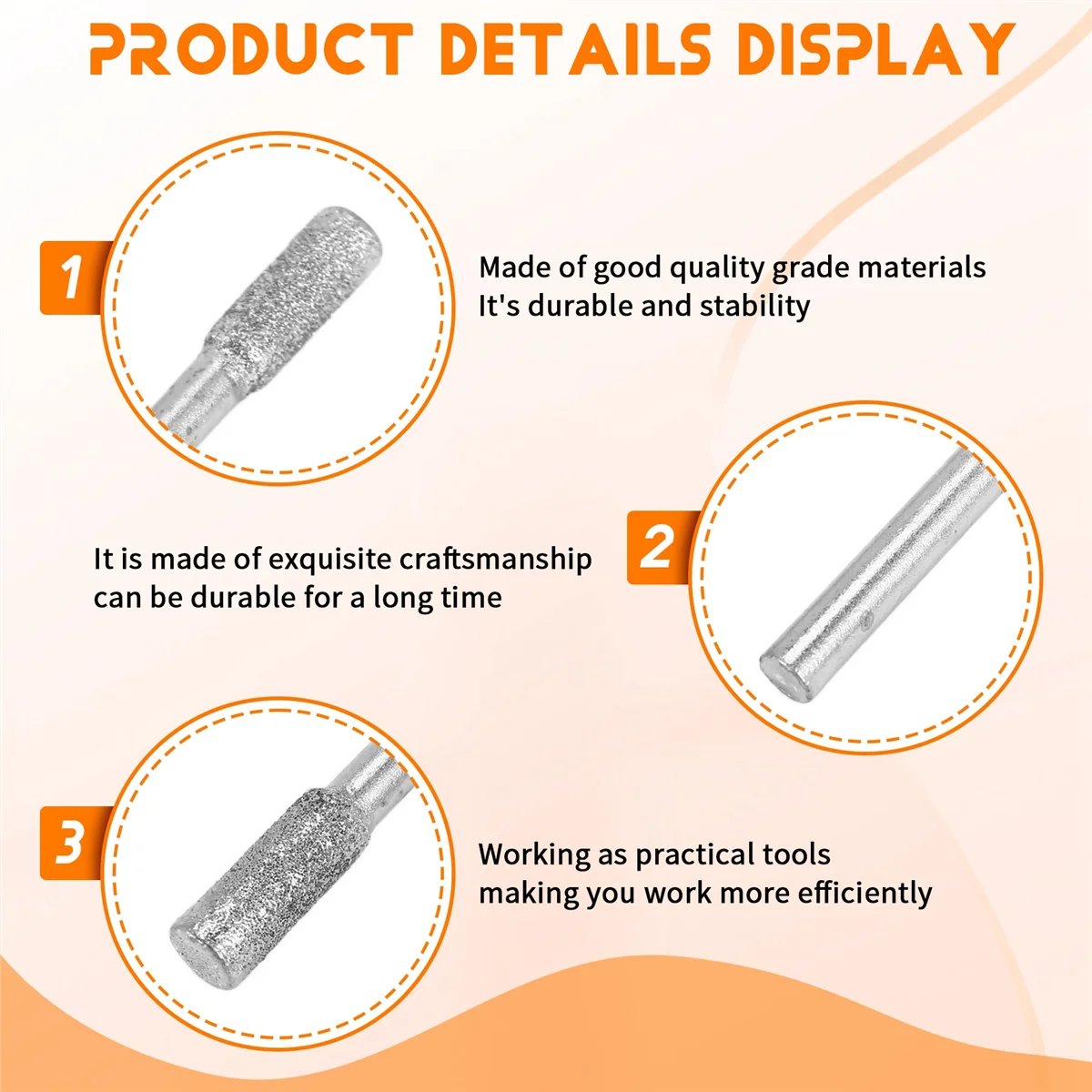 A24I 20 قطعة لقم طحن الماس 4 مللي متر رأس الأسطوانة طحن بت الروتاري الماس لدغ مجموعة لمعظم أداة دوارة بت طاحونة #1