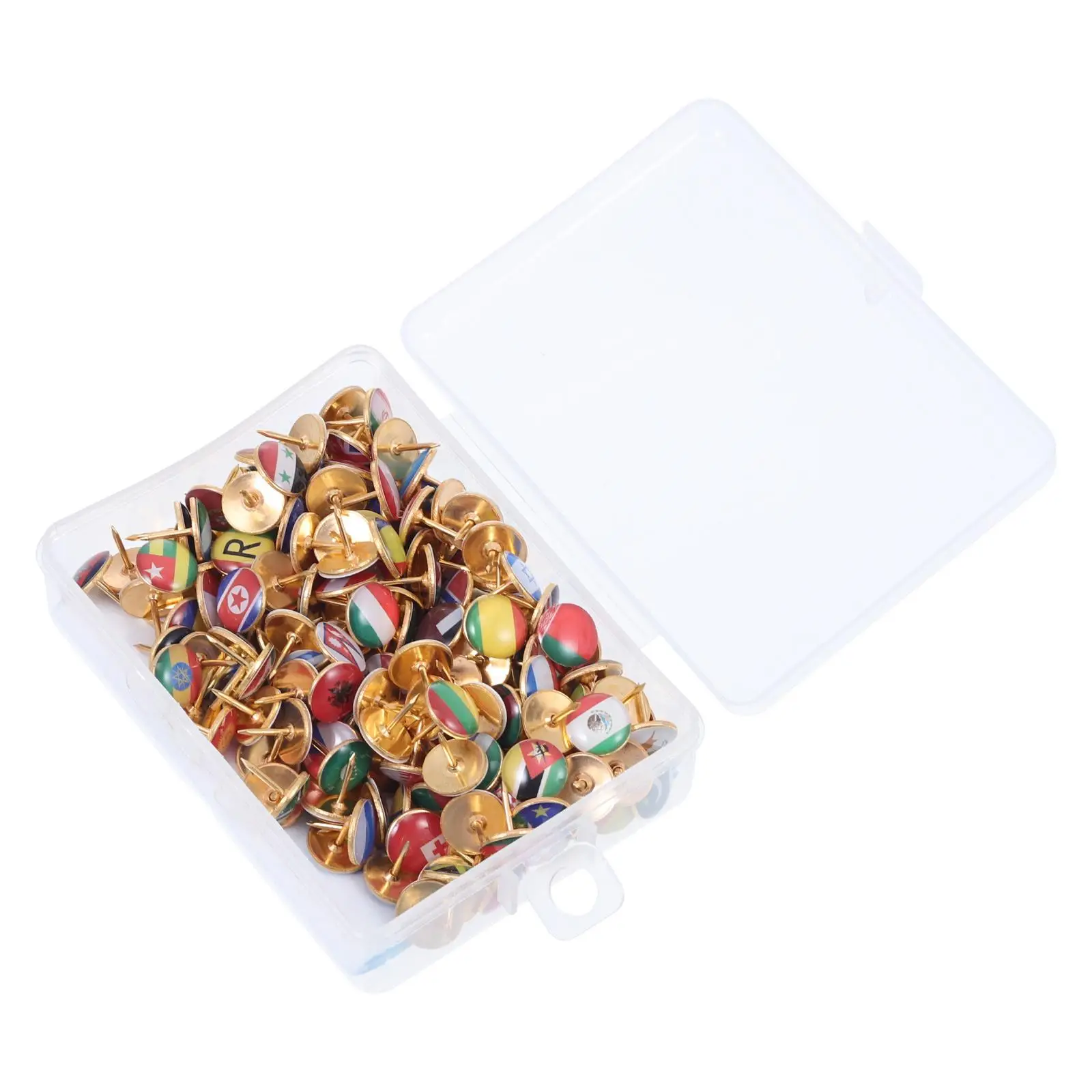 

194 Pcs Thumbtack Epoxy Thumbtack Office School Supplies Flag Pushpin Map Markers Steel National Pins Wide Usage