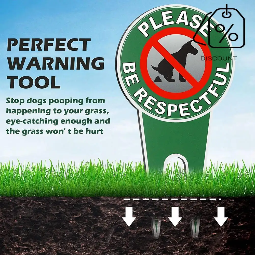4 Pieces No Poop Dog Signs Please Be Respectful No Pooping Dog Lawn Signs No Dog Poop Yard Signs-AT30