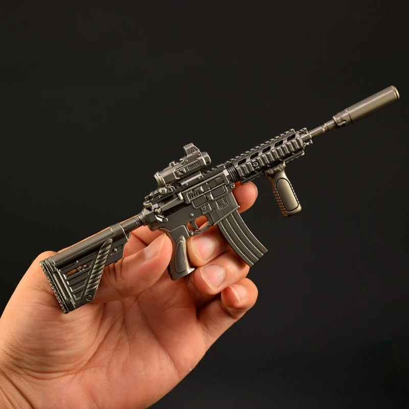Peripheral de juego Delta Force de 20cm, modelo de Metal M416, accesorios extraíbles, adornos de decoración de escritorio, regalos de cumpleaños, Juguetes