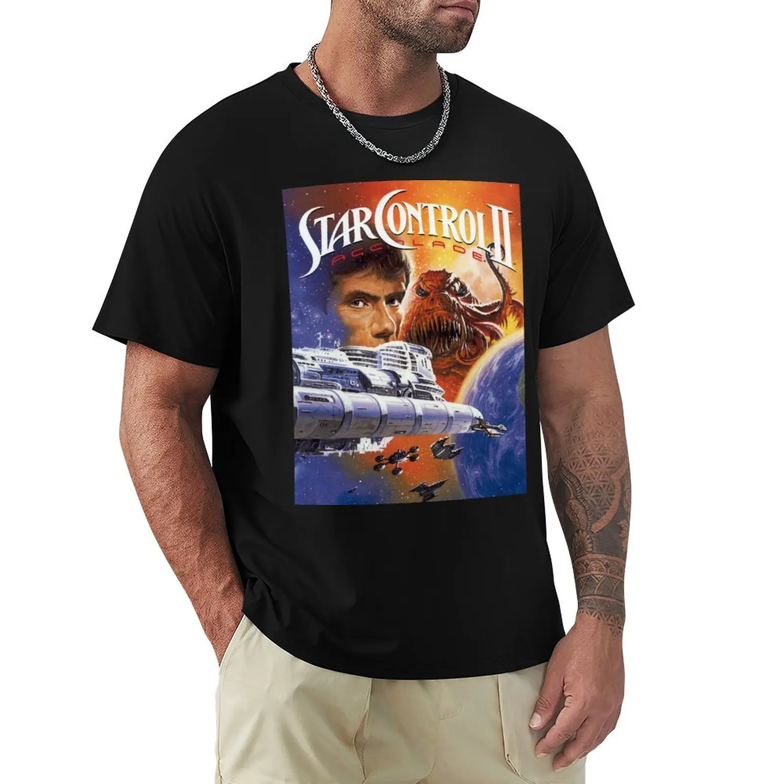 Classic Game Covers - Star Control 2 T-Shirt summer clothes man t shirt custom shirt t shirt men 100℅ cotton