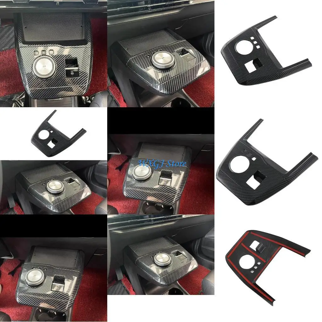 

37JE Compatible For MG4 EVMulan Car Interior Part Carbon Fiber Gear ShiftsPanel Center Console Cover Trim Frame Styling