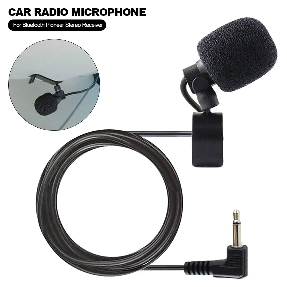 Car Audio Microphone Radio 3.5MM Microphone Plug Wired Mic 3m Cable for Bluetooth-compatible Pioneer Stereo Receiver PC Auto DVD