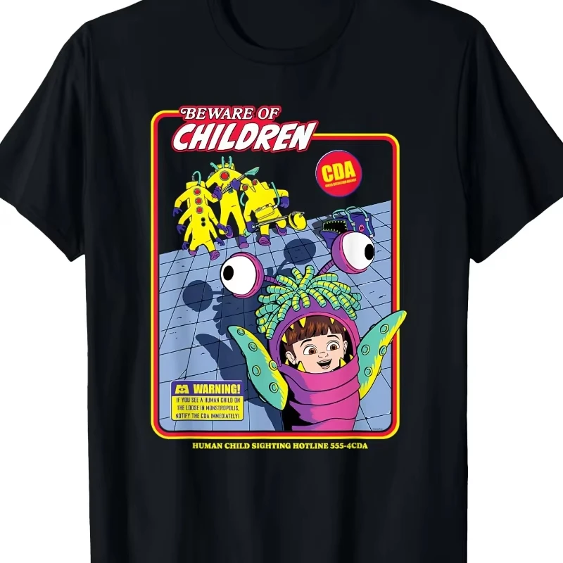 Disney Pixar "Monsters, Inc". Camiseta con patrón Sully y Mike Wassky CDA "¡Boo!" Camiseta estampada 100% algodón con diseño "on The Loose".