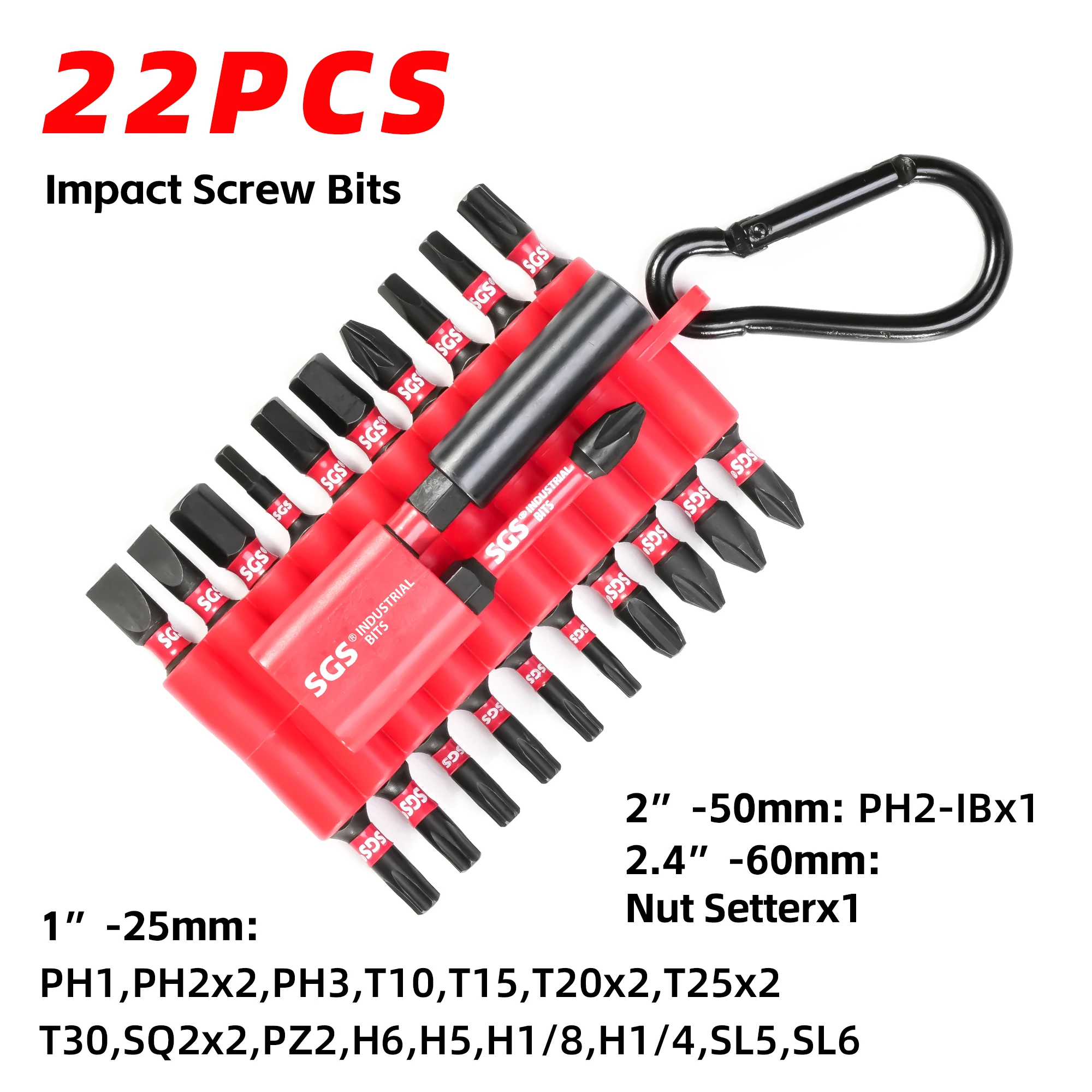 Pro Strength 22Pcs Magnetic S2 Steel Screwdriver Set, Ph/T/Sq/Pz/H/Sl Multi-Model — Durable Rubber-Coated Bits Suitable for Home Renovation, Car Repair, and Power Tools, with Multi-Purpose Extension Rod