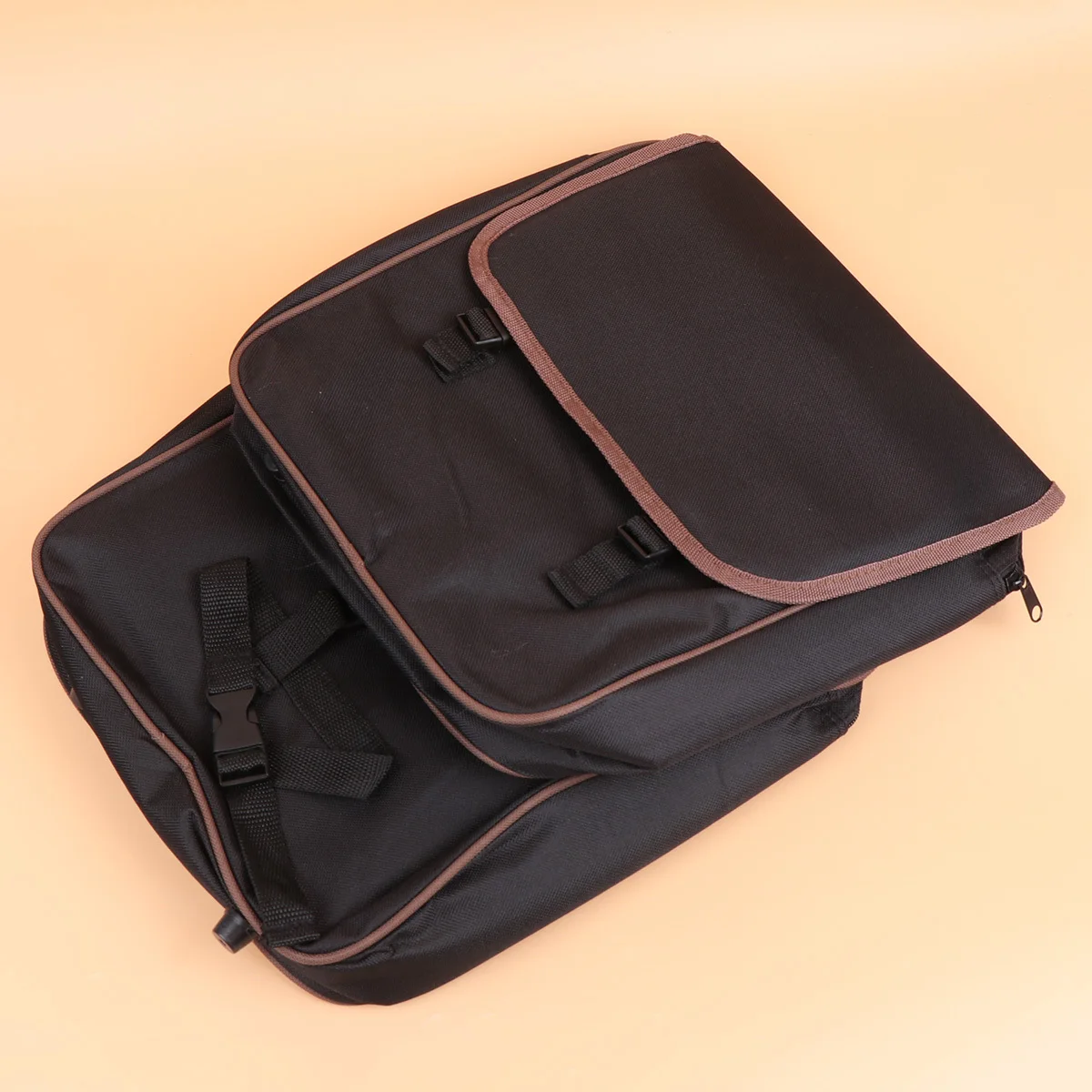 

Black Rear Seat Bag Nylon Bike Saddle Tail Pouch Large Capacity Flap Zipper Cycling Accessories for Outdoor Road Mountain Bikes