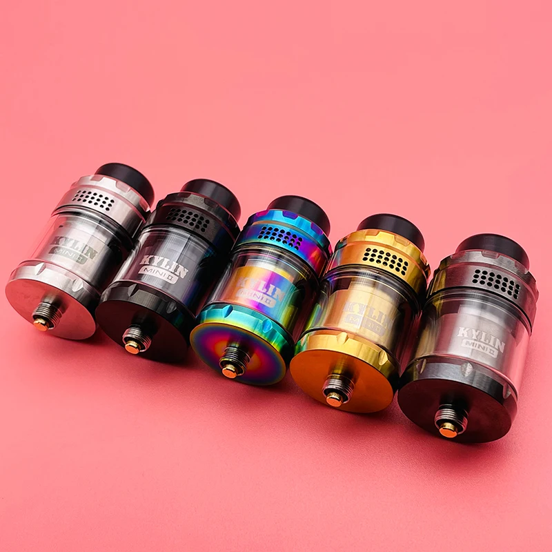 DSX Kylin Rebuildable Tanque E-cigarro, Mini V2 RTA Atomizador, Single Coil, 3ml, 5ml, 24,4mm, 316SS, Zeus X Rta