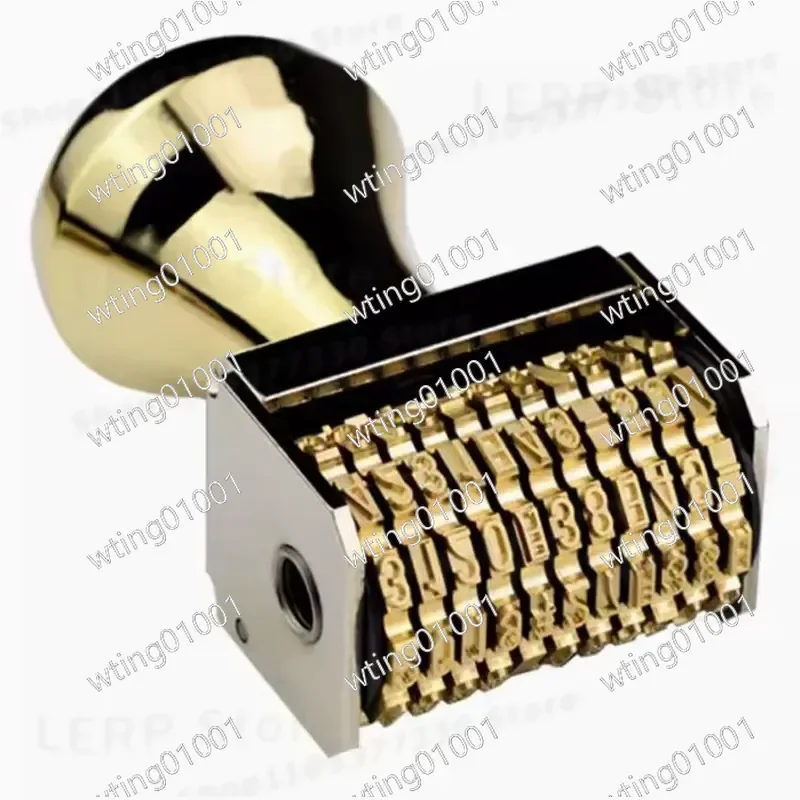 for Brass Adjustable Date Stamp 5x37mm Customizable Letter Code Seal for Scrapbook Diary Handbook Journaling Craft Tool