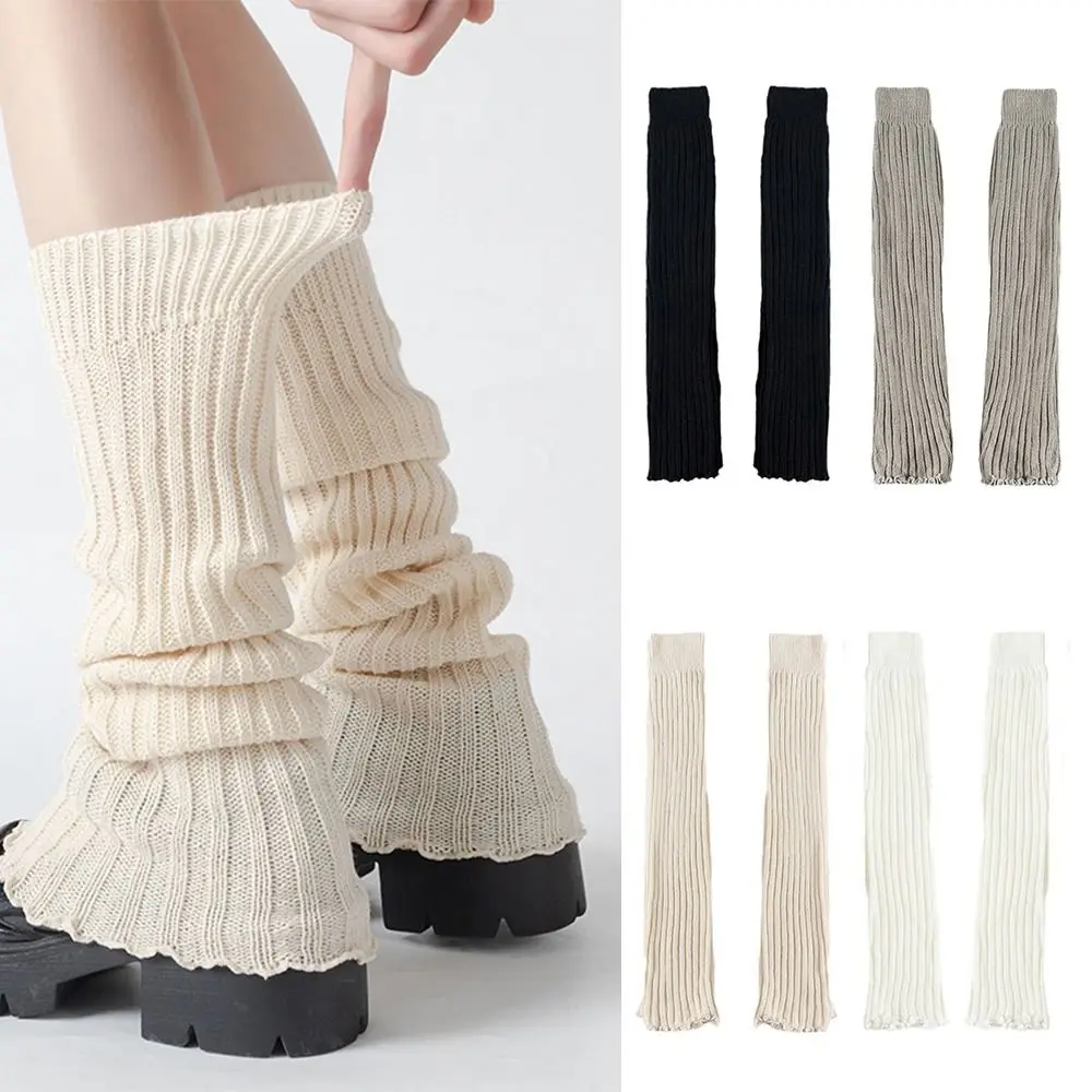 

Solid Color Lolita Leg Warmers Thickened Warm Foot Cover Knitted Foot Cover Crochet Pattern Heap Socks Spring, Autumn and Winter