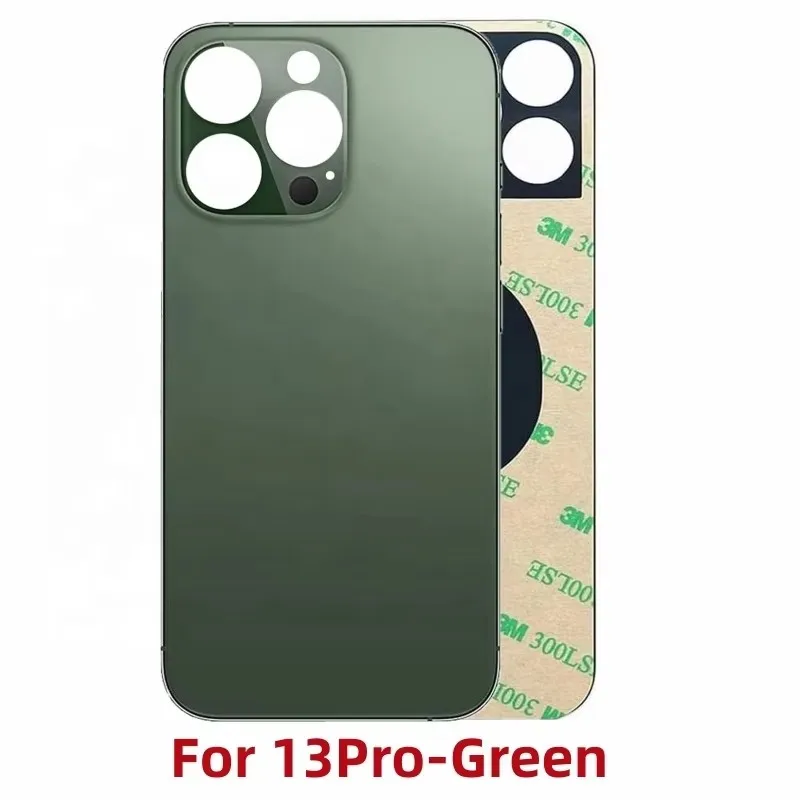 Back Glass+3M glue For IPhone 13Pro-13 PM Back Cover Glass Fast Replacement Housing Battery Cover Big Hole Rear Glass