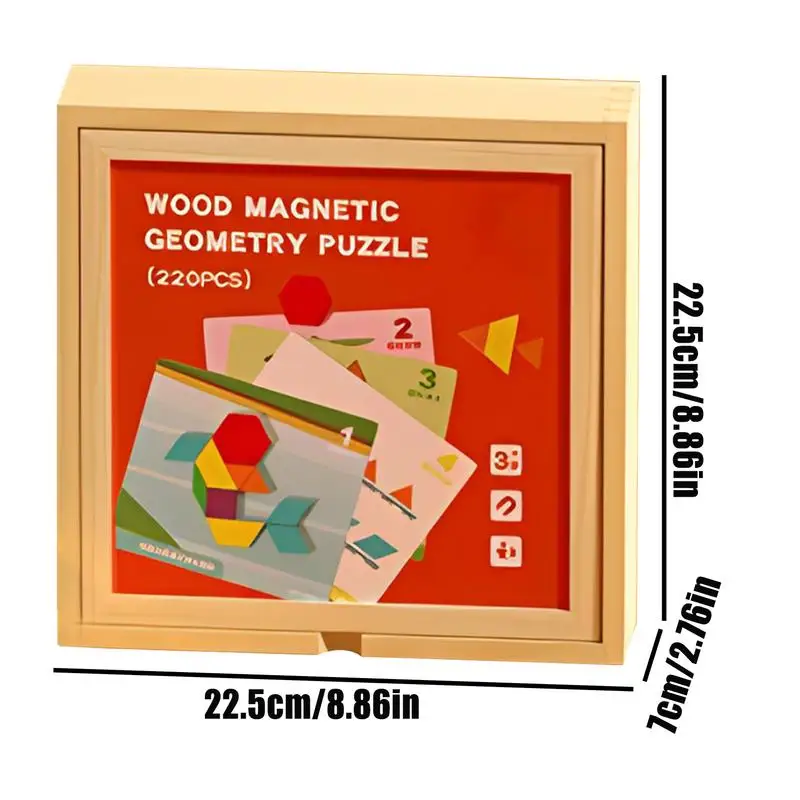 Blocchi magnetici Puzzle a forma di legno Cubi geometrici Gioco educativo sicuro per ragazzi Bambini Compleanno Viaggio a casa