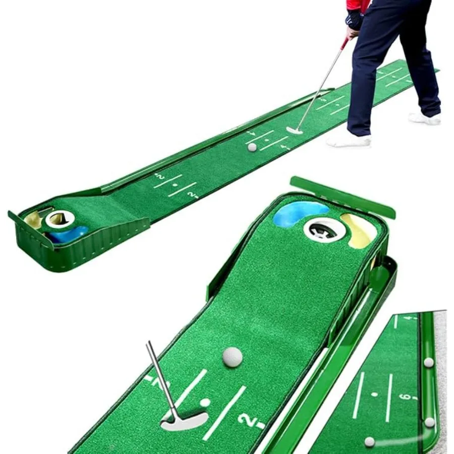 

Коврик для гольфа для различных уровней навыков. Реалистичная поверхность для занятий в помещении с регулируемым наклоном и устойчивым к атмосферным воздействиям.