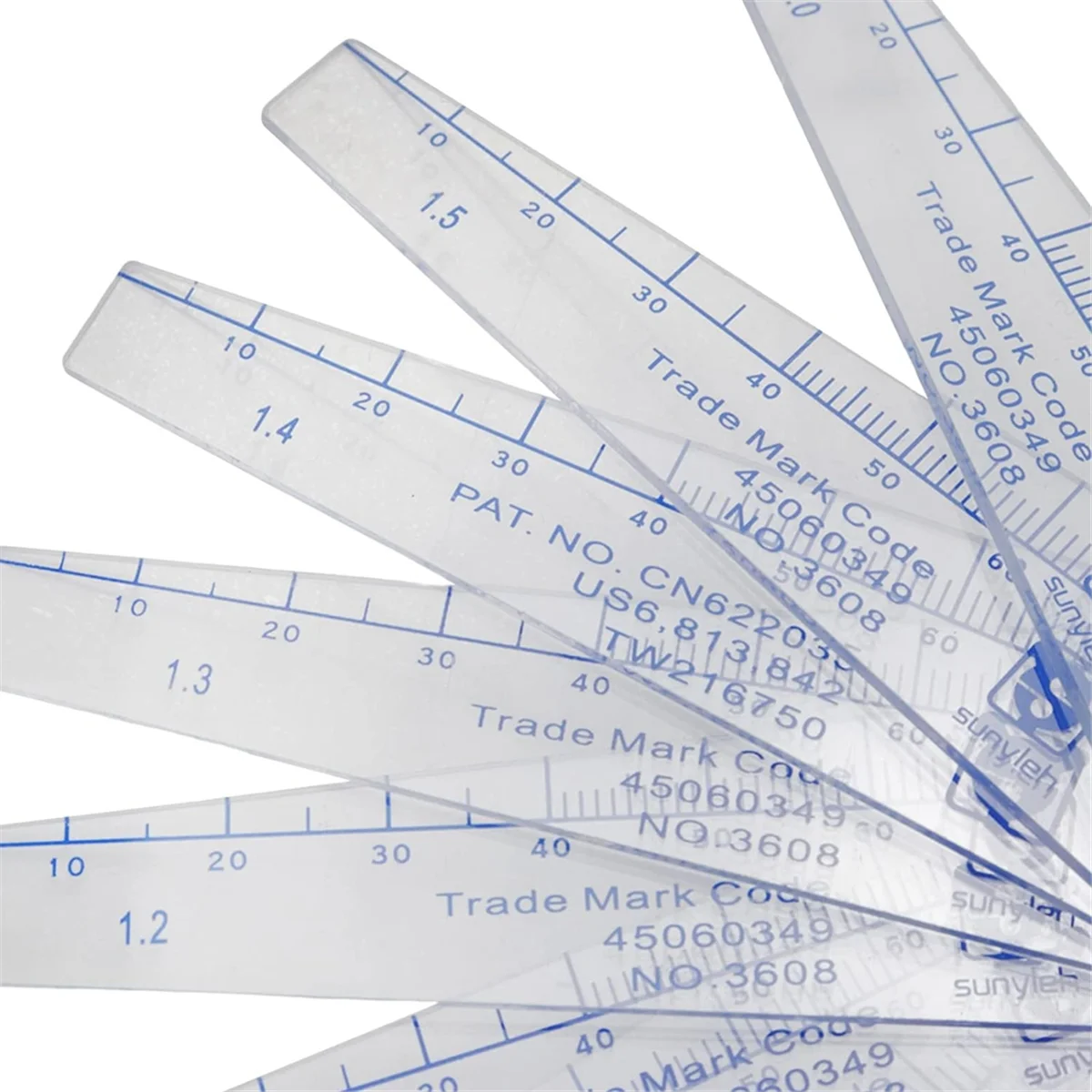 Kunststoff-Fühlerlehre 0,05 mm bis 3 mm, metrisches Spaltmesswerkzeug, 21 Blatt