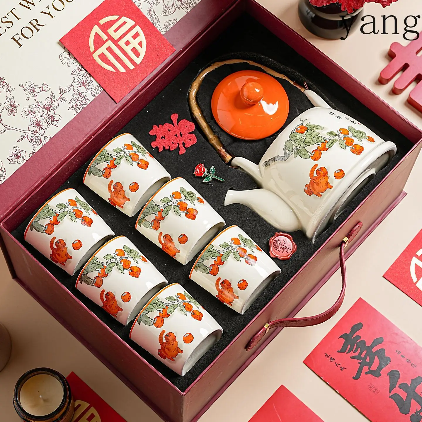 CX engagement to send new girlfriends tea set large capacity birthday practical souvenir blessing
