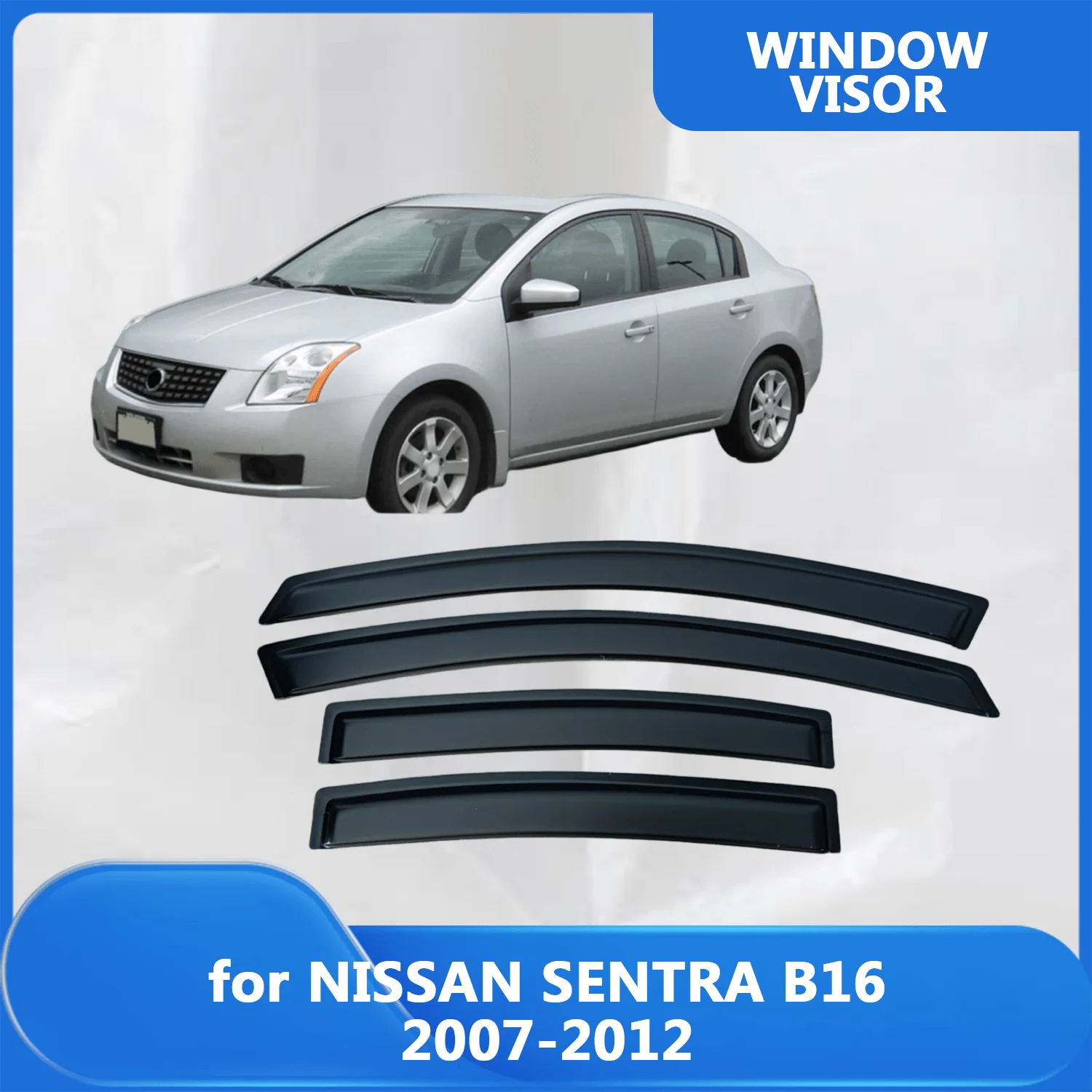 

Window Visor for NISSAN SENTRA B16 2007 2008 2009 2010 2011 2012 Wind Deflectors Rain Guards Door Visor Vent Shades Sun